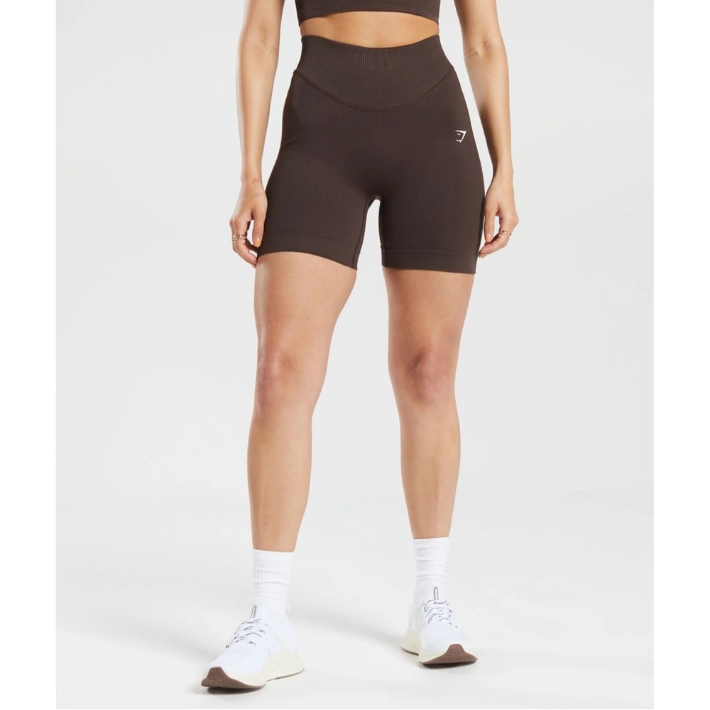 NWOT GYMSHARK Sweat Seamless Shorts in Shadow Brown Size XS - Picture 12 of 14